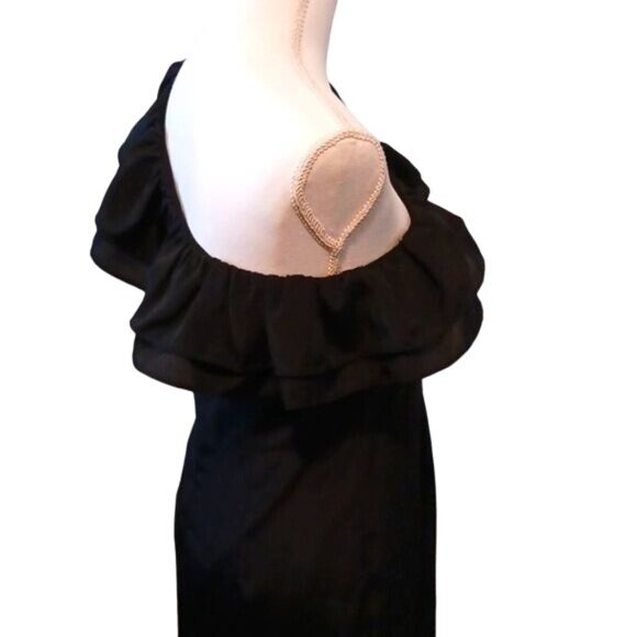 Level Eight Black One Shoulder Ruffled Mini Cocktail Dress Size M - Picture 7 of 12